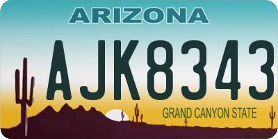 AZ license plate AJK8343