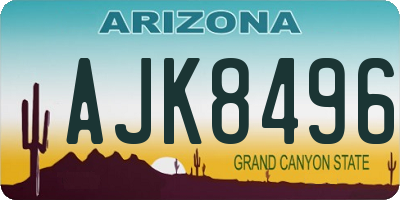 AZ license plate AJK8496