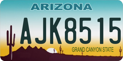 AZ license plate AJK8515