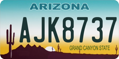 AZ license plate AJK8737