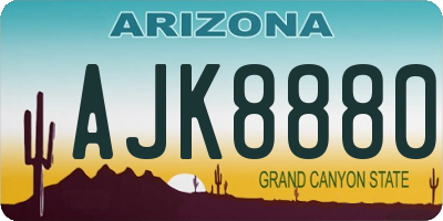 AZ license plate AJK8880