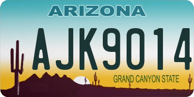 AZ license plate AJK9014