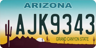 AZ license plate AJK9343
