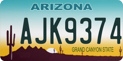 AZ license plate AJK9374