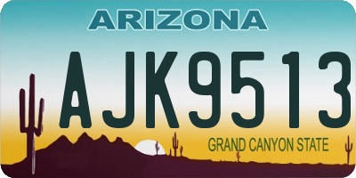 AZ license plate AJK9513