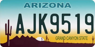 AZ license plate AJK9519