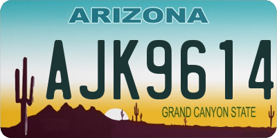 AZ license plate AJK9614