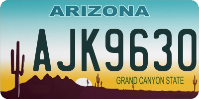 AZ license plate AJK9630