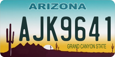 AZ license plate AJK9641
