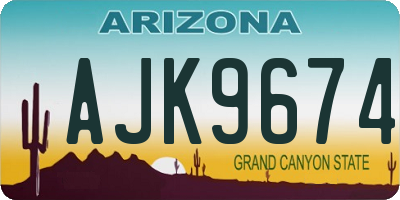 AZ license plate AJK9674