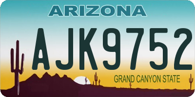 AZ license plate AJK9752