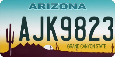 AZ license plate AJK9823