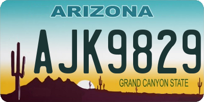 AZ license plate AJK9829