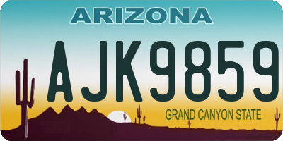 AZ license plate AJK9859