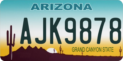 AZ license plate AJK9878