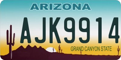 AZ license plate AJK9914