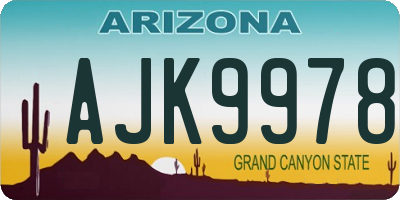 AZ license plate AJK9978