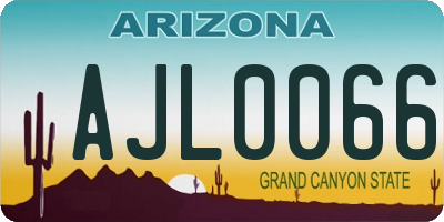 AZ license plate AJL0066