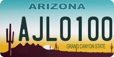 AZ license plate AJL0100