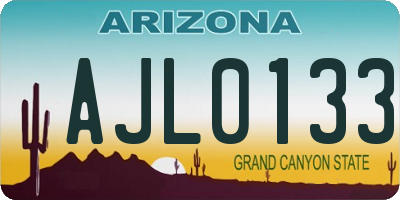 AZ license plate AJL0133