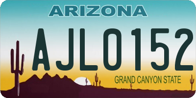 AZ license plate AJL0152