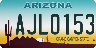 AZ license plate AJL0153