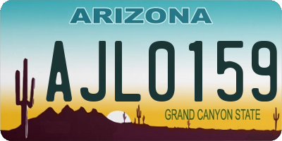 AZ license plate AJL0159