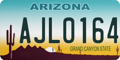 AZ license plate AJL0164