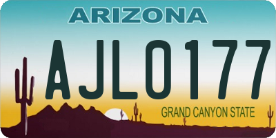 AZ license plate AJL0177