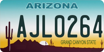 AZ license plate AJL0264