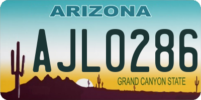 AZ license plate AJL0286