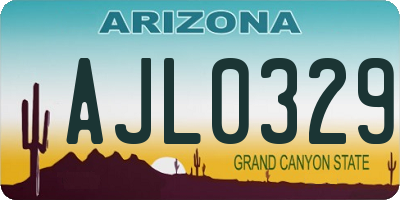 AZ license plate AJL0329