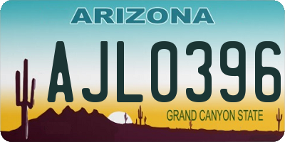AZ license plate AJL0396