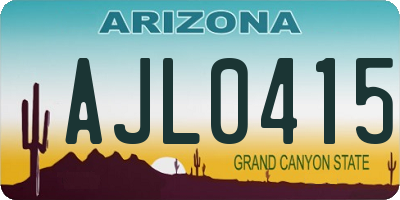 AZ license plate AJL0415