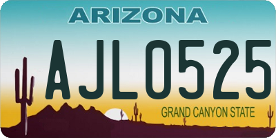 AZ license plate AJL0525
