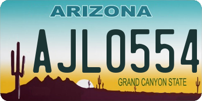 AZ license plate AJL0554
