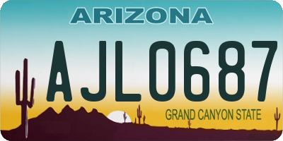 AZ license plate AJL0687