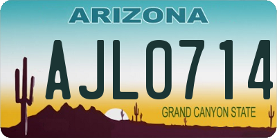 AZ license plate AJL0714