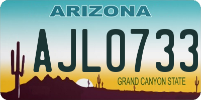 AZ license plate AJL0733