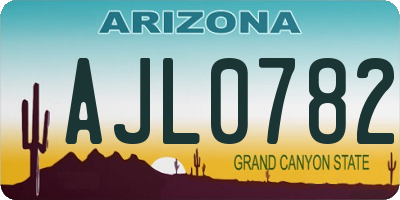 AZ license plate AJL0782