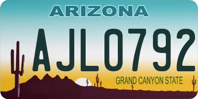 AZ license plate AJL0792