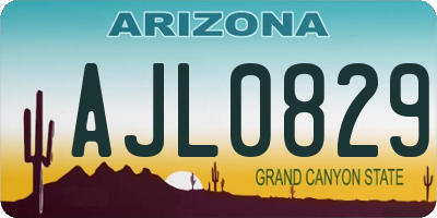 AZ license plate AJL0829