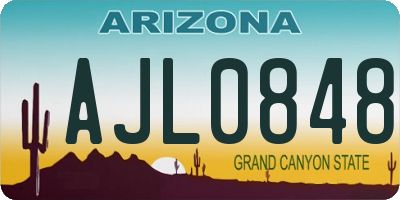 AZ license plate AJL0848