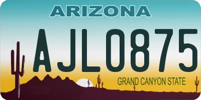 AZ license plate AJL0875