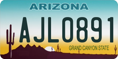 AZ license plate AJL0891