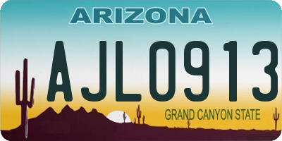 AZ license plate AJL0913