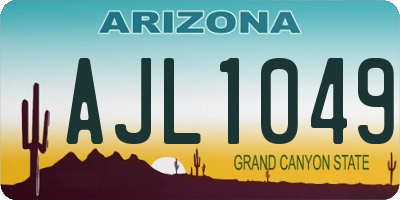 AZ license plate AJL1049