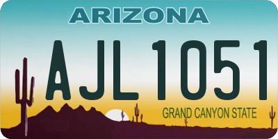 AZ license plate AJL1051