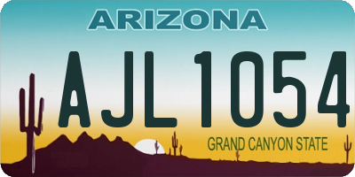AZ license plate AJL1054