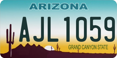 AZ license plate AJL1059